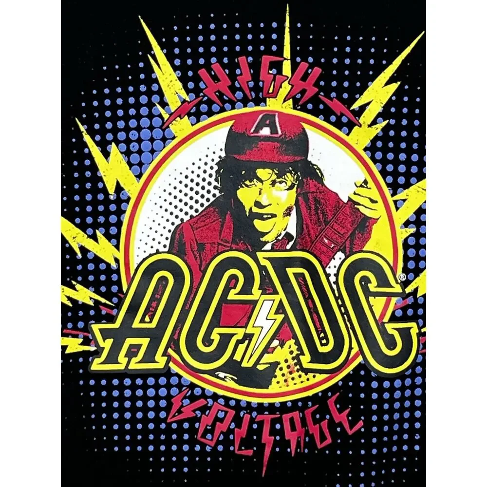 AC/DC High Voltage Graphic Bomber Varsity Jacket Size Small Colorblock Snap Up - Picture 4 of 15